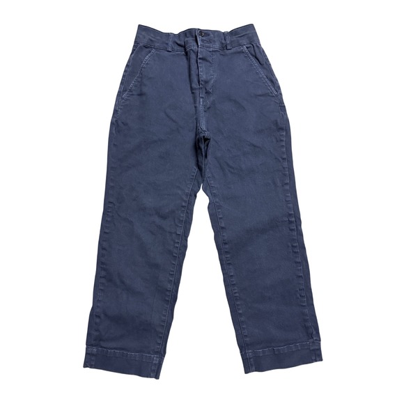 Everlane Pants - Everlane Organic Cotton Straight Leg Crop Pants Navy Blue High Rise Size 4